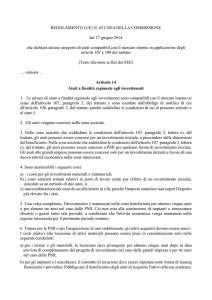 REGOLAMENTO (UE) N. 651/2014 DELLA COMMISSIONE del 17