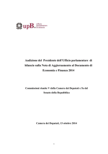 Le stime del PIL potenziale e dell`output gap riportate nella Nota di