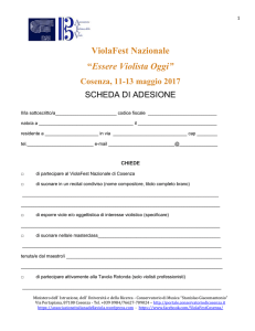 4° ViolaFest Nazionale - Conservatorio di Cosenza