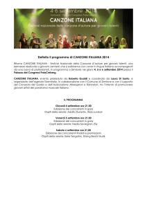 Definito il programma di CANZONE ITALIANA 2014 Ritorna