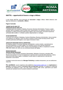 MATTEL - opportunità di lavoro a Milano