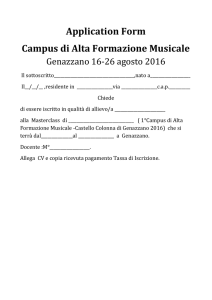 Genazzano Music Campus 2016 Application Form