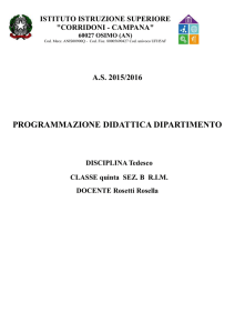 AS 2015/2016 PROGRAMMAZIONE DIDATTICA DIPARTIMENTO