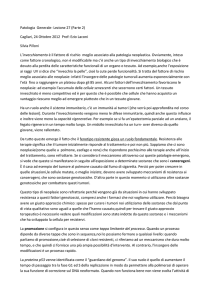 Patologia Generale- Lezione 27 (Parte 2) Cagliari, 24 Ottobre 2012