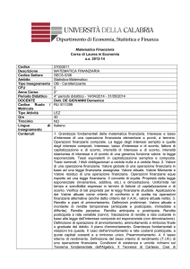 Matematica Finanziaria Corso di Laurea in Economia a.a. 2013