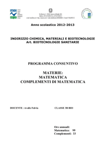 programma consuntivo 2012-2013 MATEMATICA E COMPLEMENTI