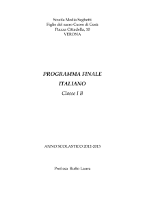 PROGRAMMA FINALE ITALIANO Classe IB