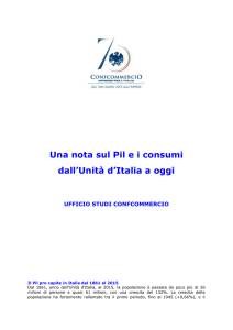 Analisi Pil e consumi da Unità d`Italia a oggi