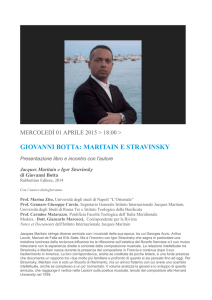 Giovanni Botta: Maritain e Stravinsky