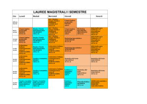 LAUREE MAGISTRALI I SEMESTRE