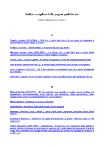 Indice completo delle pagine pubblicate