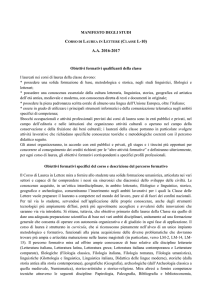 Manifesto Lettere triennale2016 17 - Universita` degli Studi di Messina