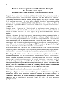 Pesaro 15-12-2014 Negoziazione assistita nel diritto di famiglia