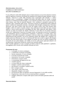 Programma 2014-2015 FamigliA e reti sociali Mauro Giardiello Il