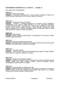 PROGRAMMA DI MATEMATICA A.S. 2013/2014 CLASSE IA Sono