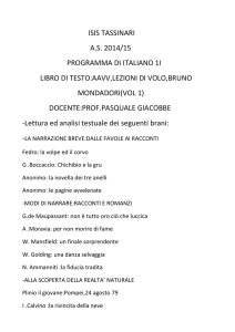 ISIS TASSINARI A.S. 2014/15 PROGRAMMA DI ITALIANO 1I LIBRO
