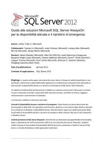 Guida alle soluzioni Microsoft SQL Server AlwaysOn per la