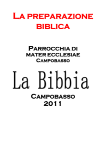 La preparazione biblica - Parrocchia Mater Ecclesiae