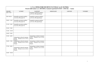 CORSO DI LAUREA IN OPERATORE DEI BENI CULTURALI
