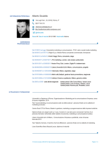 Marketing e Comunicazione CV Alberto Sicuella