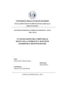 Tesi di dottorato, L`utilizzazione del corpo delle donne