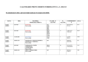 calendario prove debito forrmativo a