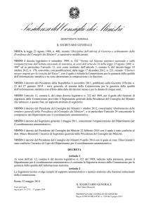 Decreto del Segretario generale del 22 maggio 2014