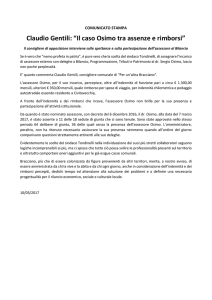Claudio Gentili Il caso Osimo tra assenze e rimborsi