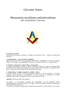 Giovanni Artero Massoneria socialismo anticlericalismo dall` età