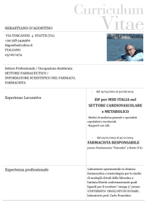 CURRICULUM VITAE - Ordine Farmacisti Taranto