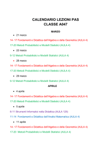 Calendario lezioni PAS A047 - Dipartimento di Matematica e