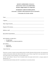 Scheda di partecipazione - Società Astronomica Italiana
