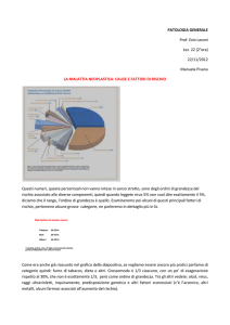 PATOLOGIA GENERALE Prof. Ezio Laconi Lez. 22 (2°ora) 22/11