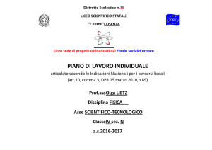 piano di lavoro individuale