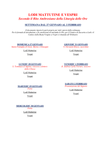 LODI MATTUTINE E VESPRI Secondo il Rito Ambrosiano della