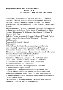 Programma di Storia della letteratura italiana