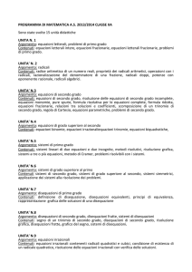 PROGRAMMA DI MATEMATICA A.S. 2013/2014 CLASSE IIA Sono