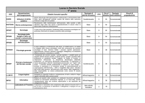 regolamento didattico del corso di laurea in servizio sociale