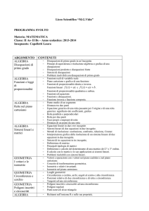 Liceo Scientifico “M.G.Vida” PROGRAMMA SVOLTO Materia