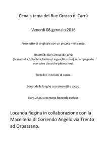 Cena a tema del Bue Grasso di Carrù Venerdì 08.gennaio.2016