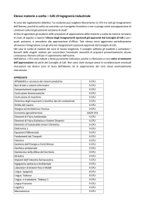 Materie a scelta L9 - Dipartimento di Ingegneria Industriale