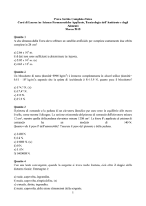 Prova Scritta Completa-Fisica Corsi di Laurea in: Scienze