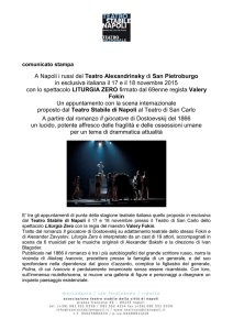 Scarica il comunicato - Teatro Stabile di Napoli