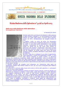 Rivista Madonna dello Splendore n° 32 del 22 Aprile 2013