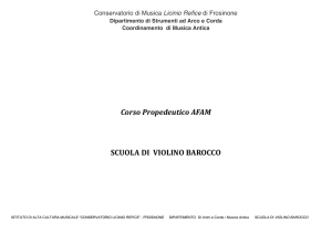 Corso Propedeutico AFAM SCUOLA DI VIOLINO BAROCCO