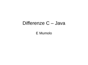 Differenze C – Java