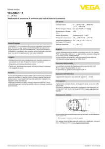 Data sheet - VEGABAR 14 - 4 … 20 mA Trasduttore di pressione di