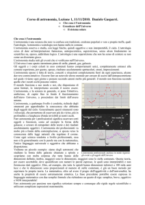 Corso di astronomia, Lezione 1, 11/11/2010. Daniele Gasparri.