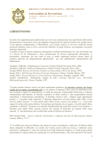 libertinismo - Biblioteca Universitaria di Genova