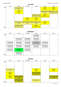 Orario delle lezioni per Docente